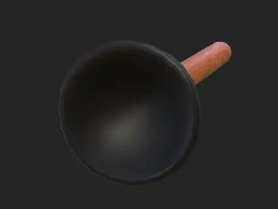 Plunger wooden handle Free 3D model