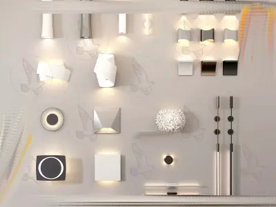 Modern chandelier combination 3D model download 3D model Low-poly 3D model