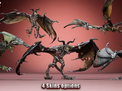 Cyborg Gargoyle Low-poly 3D model