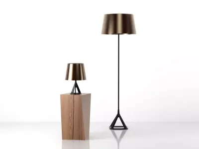 Base table lamp and floor lamp 3D model
