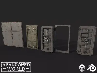 Hermetic Doors and Gate Low-poly 3D model