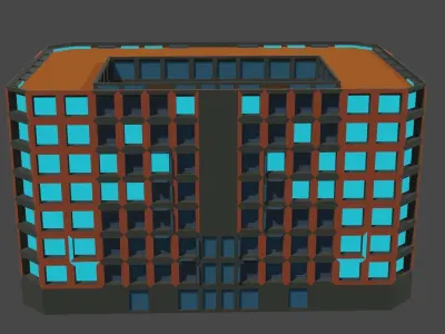 Apartment Block Free low-poly 3D model