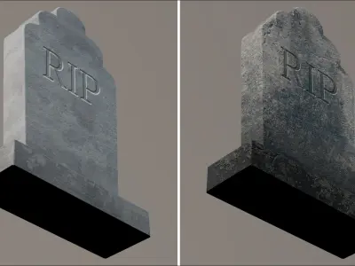 Old Dirty Cemetery Tombstone graveyard RIP Low-poly 3D model