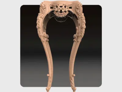 Carved telephone table for CNC 01 3D model