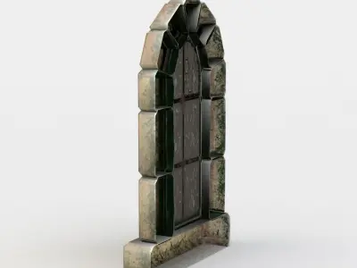 Window gothic Low-poly 3D model