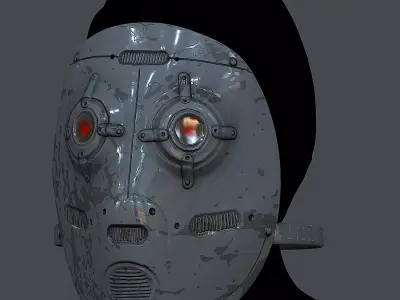 Gas mask helmet 3d model scifi Low-poly  Low-poly 3D model 493