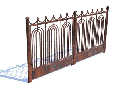 Old Rusty Fence Low-poly 3D model buy
