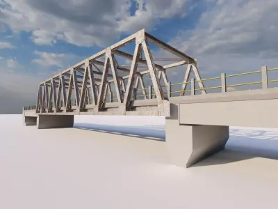 Structural engineering of Metal bridge structure 3D model