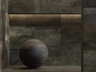 Corten tile set 40 - Metal Corten Natural Texture