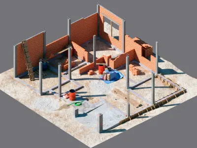 Simple construction N4  Low-poly 3D model