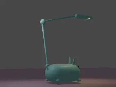 Table lamp doll Low-poly 3D model