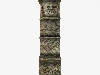 Low poly ancient column Low-poly 3D model
