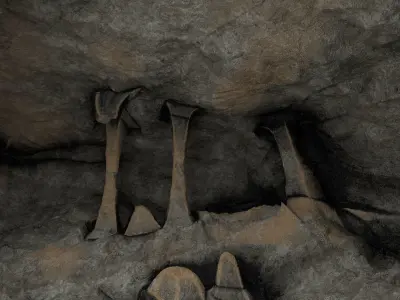 Cave Low-Poly Game Ready interior of Low-poly 3D model