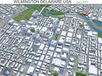 Wilmington Delaware USA 15km Low-poly 3D model