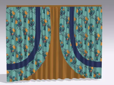 Curtain Low-poly 3D model 106
