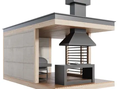 Modern Outdoor Kitchen 26 3D model