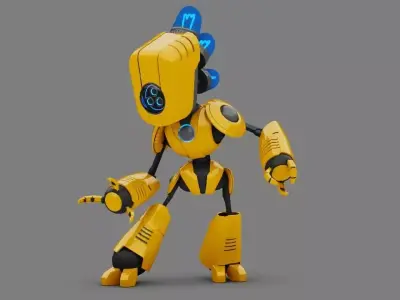 Toy Robot rigged character 3D model