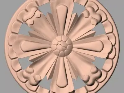 Furniture decoration round flower 3D STL model for CNC E931 3D model
