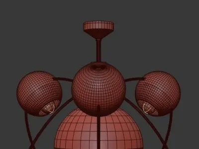 ORBITAL MID CENTURY CHANDELIER 3D model