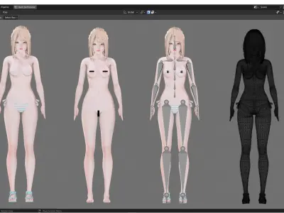 Bikini 0004 - UE5 - Unity - Blender - Animated Low-poly 3D model