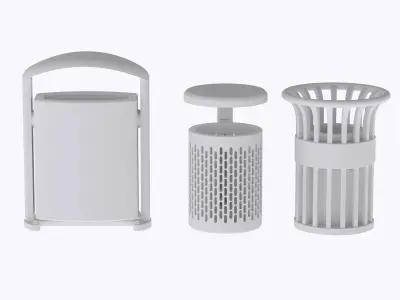 HO Set of 3 recycle bin train model  3D print model