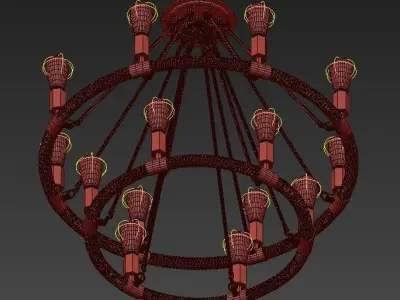 Rope Wrapped Pendant Industrial Style 3D model