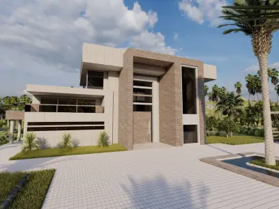 Casa Scene-villa-modern house 3D model