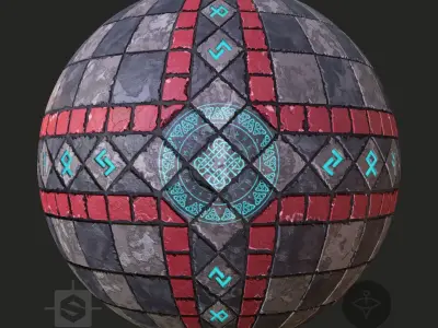 Stylized Ancient Ornamental Floor 2K PBR ready Texture