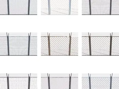 10 Piece Low Poly Fence Pack 1 Low-poly 3D model