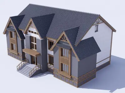 village building Low-poly 3D model purchase