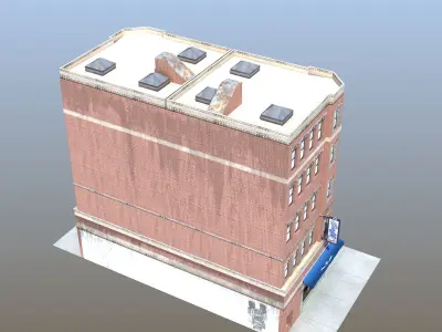 Downtown Store Building Low-poly 3D model