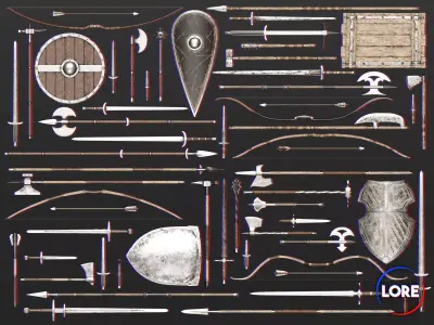 Medieval Collection Weapons Complete 3D Model Pack