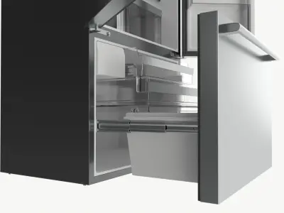 Fridge-freezer Bosch KFF96PIEP Doors Open 3D model