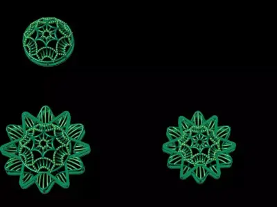 Pendant Set 2 flower cutouts 3D print model