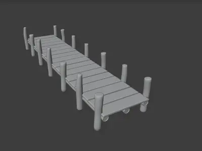 Pier Wood Free low-poly 3D model
