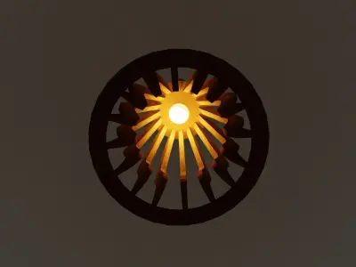 Wooden chandelier Free 3D model