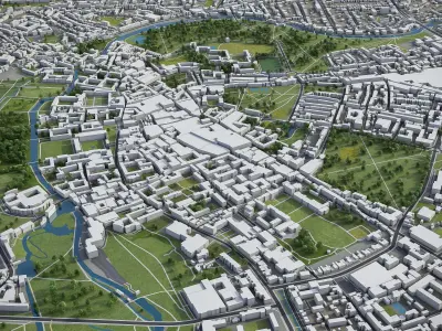 Cambridge  Low-poly 3D model