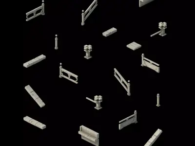 Game Building Accessories - Fence 2701 3D model