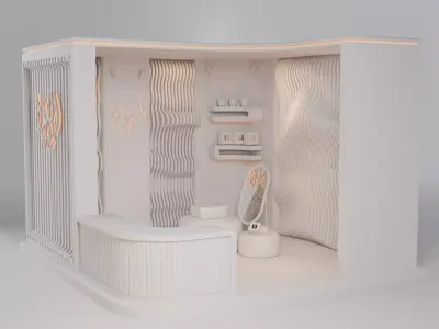 Modern Parametric Oud Exhibition Booth 3D Model Low-poly 3D model