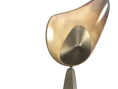 Sculptural Floor Lamp with Bronze-Patina Brass 3D model