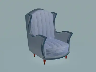 Bow Wingback Lounge Chair 3D model