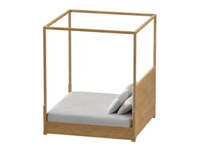 Genevieve Fabric Canopy Bed 3D model
