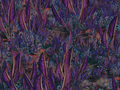 Glowing alien herbs 2 Low-poly 3D model