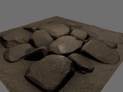 floor rock 02 Low-poly 3D model