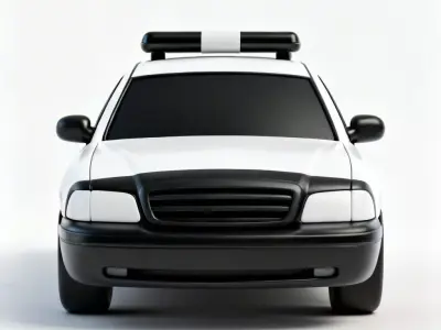 Stylized Patrol Car 3D Model 3D Model Low-poly 3D model