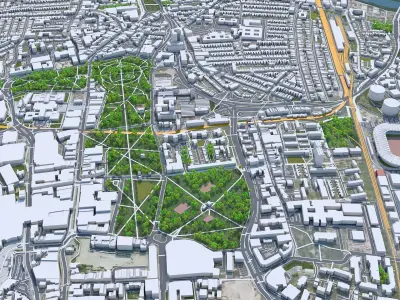 Southampton Downtown England Low-poly 3D model