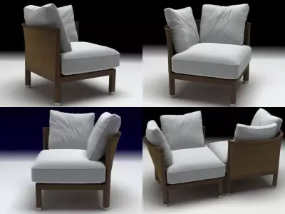 Rosetta small armchair 3D model