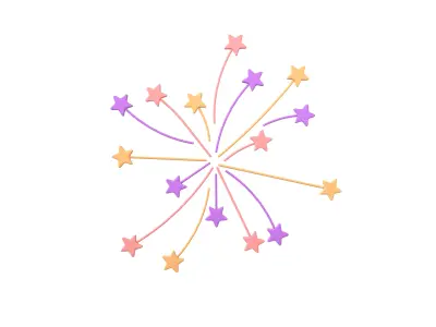 Fireworks Star Style Icon V1 004 Low-poly 3D model