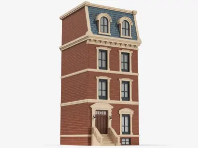  Apartment Building Low Poly 3D Model Bundle 