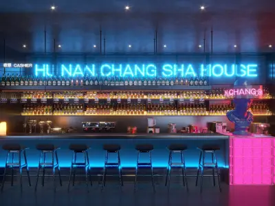 Contemporary Lounge Bar 3D model